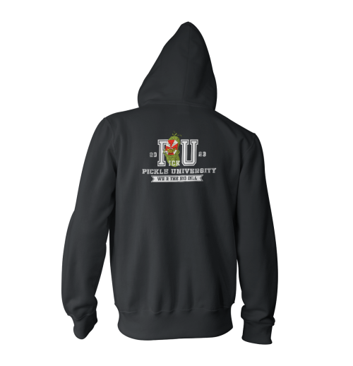 That-Umbrella-Guy-TUG's-Pickle-University-Zipper-Hoodie-Back-BlackV2